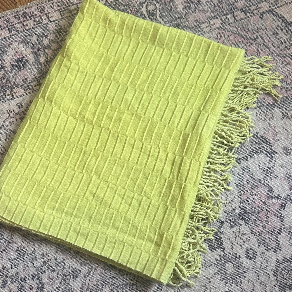 West Elm Yellow textured Acrylic Throw